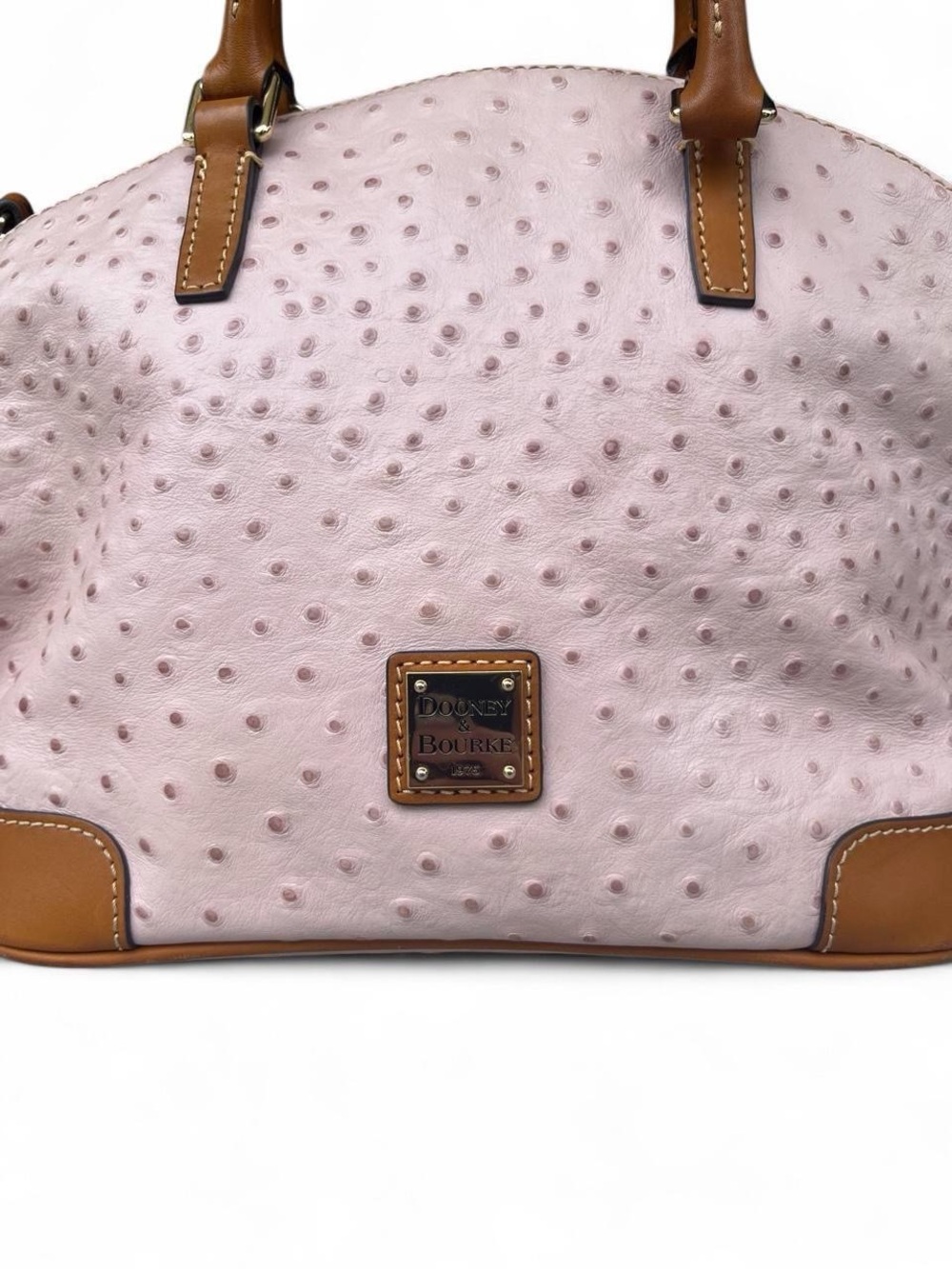 Dooney & Bourke Vintage Y2K Pink Ostrich Embossed Leather Satchel Crossbody - Picture 6 of 8